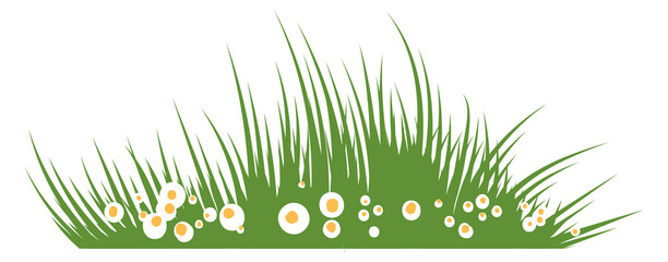 Obraz premium Meadow blooming grass color icon. Greenery patch