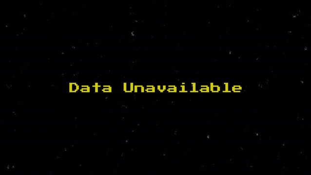 Data Unavailable Pixel Text Animation with 4K Alpha Channel