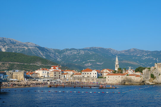  Budva, Montenegro,. Picturesque &nbsp;historic Old Town of Budva and local landscapes