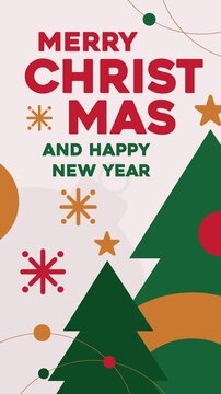Christmas Joy Animation with Geometric Trees and Holiday Typography