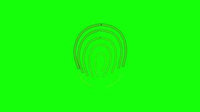Animated Fingerprint Scanner Icon with Biometric Verification Check