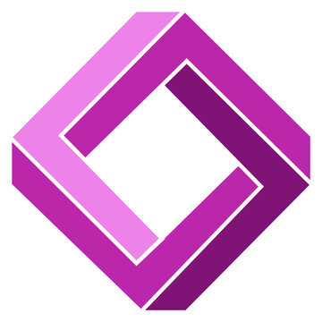 Unreal rhombus logo. Infinite math figure icon