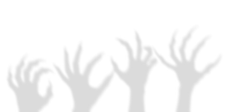 Grave hand shadow, zombie long nails rising from dirt PNG