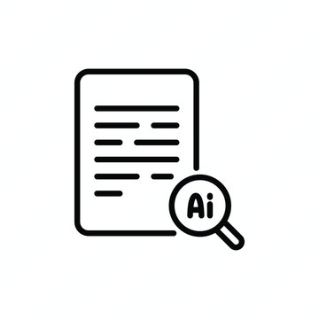 AI transparency thin line icon, artificial intelligence, explainable algorithms, open data, clear decision-making, responsible technology, and algorithmic accountability. Vector illustration