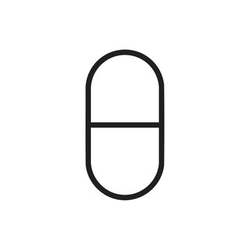 minimalist black outline capsule pill icon vector design black outline art vector icon