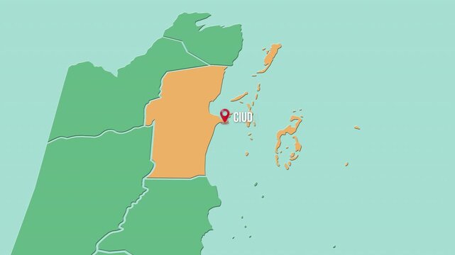 Mapa de Belice con divisi&oacute;n pol&iacute;tica resaltando el distrito de Belice con su capital Ciudad de Belice