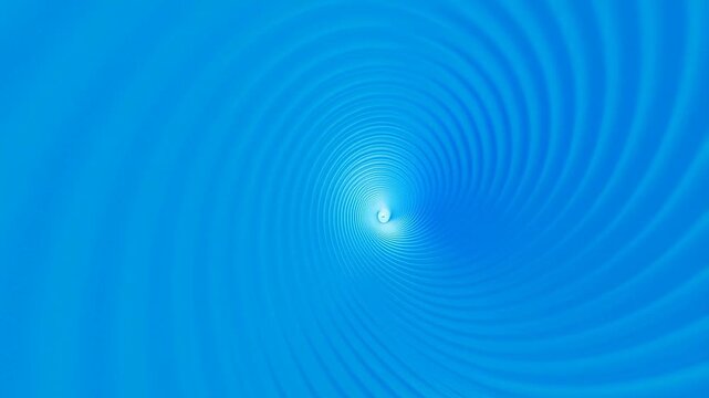 Blue spiral vortex pattern rotates and pulses with glowing concentric circles on a smooth blue gradient background. Abstract energy backdrop features rotating and visible light.