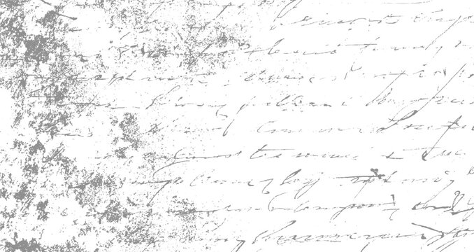 Grunge Texture with Distressed Handwriting, Scattered Ink Splatter, Rough Brush Marks and Weathered Monochrome Vintage Background.