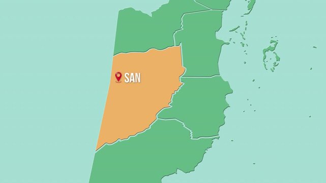 Mapa de Belice con divisi&oacute;n pol&iacute;tica resaltando el distrito de Cayo con su capital San Ignacio