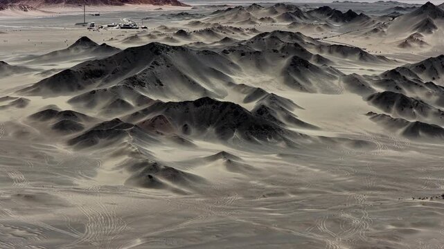 Arid Rolling Desert Mountains at Lenghu, Qaidam Basin, Qinghai