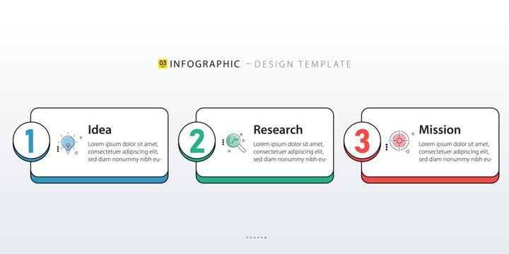 Infographic 3 Step timeline journey, calendar Flat simple infographics design template. presentation graph. Business concept with 3 options, vector illustration.