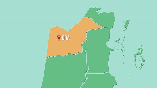 Mapa de Belice con divisi&oacute;n pol&iacute;tica resaltando el distrito de Orange Walk 