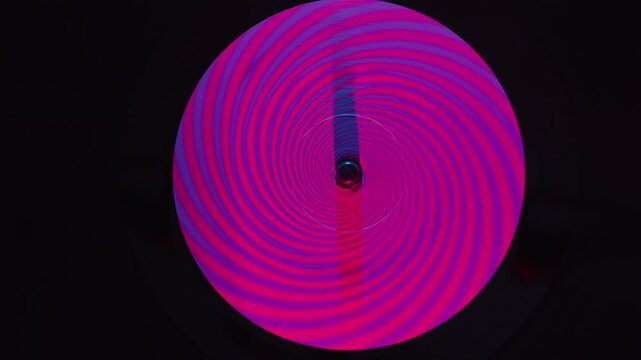 Close up of turntable vinyl record spinning
