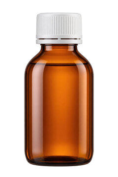 Amber oral medicine bottle Isolated Transparent PNG
