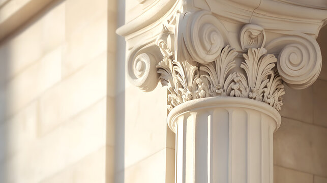 Classical architecture elements with decorative columns.