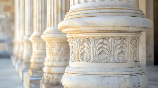 Classical architecture elements with decorative columns.