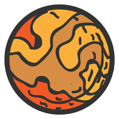 Space planet color drawing. Astronomy universe symbol © vectortatu