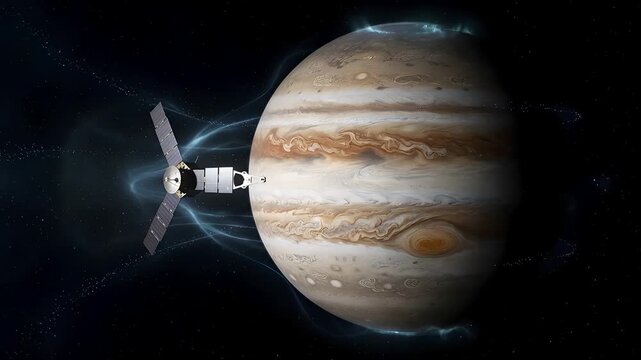 Space Shuttle Launch Toward an Alien Planet in Deep Space with Stars, Galaxy, Cosmic Sky and Distant Jupiter-Like World, Astronomy and Universe Exploration Concept