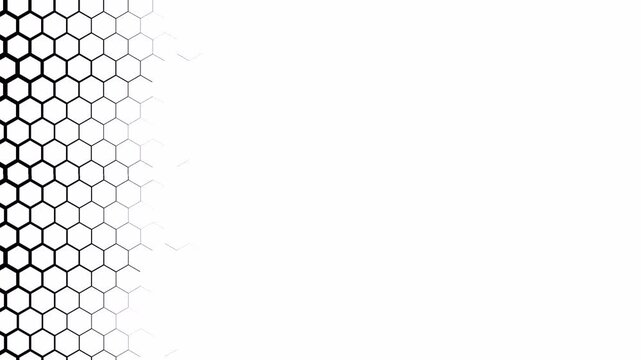 4K White Hexagonal Honeycomb Sweep Transition Animation with Geometric Pattern and Alpha Channel