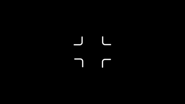 Four white corner marks on a vibrant black screen.Representing digital stock photography, image licensing, and creative content marketplace.