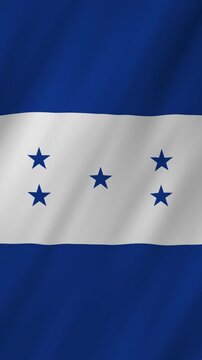 Honduras flag waving in the wind 4K animation vertical video