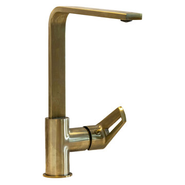 Modern Minimal Brushed Brass Kitchen Sink Faucet Tap