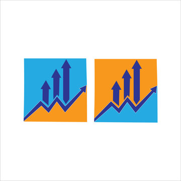 business growth arrow icon set, trending up chart with rising arrows