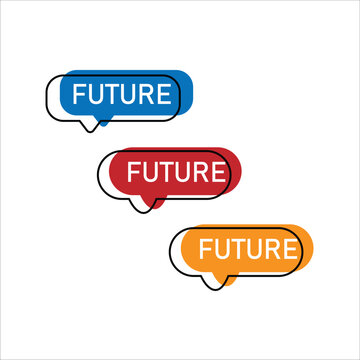 future speech bubble lettering doodle hand drawn text sticker design