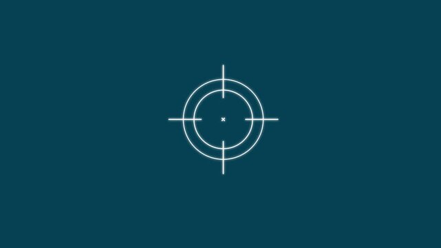 Military training , Military target icon animation .Crosshair, gun aim, sniper target, bullseye, hunting, target audience. Scanning moving target shape with alpha channel, Target, Aim, Goal icons. 4k