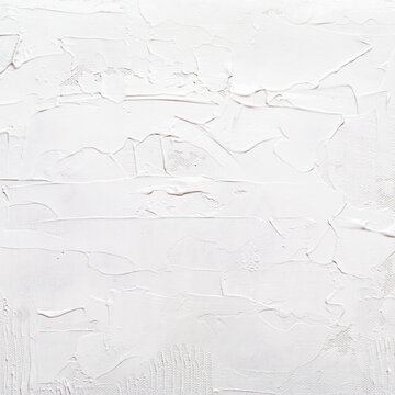 White acrylic paint texture on canvas with heavy brush strokes background