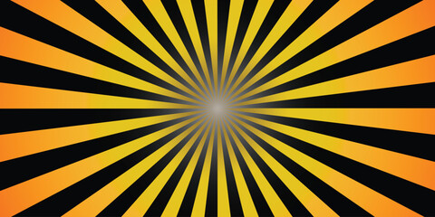 Obraz premium Golden Sunburst Radial Rays Vector Background – Abstract Yellow Orange Light Burst Design