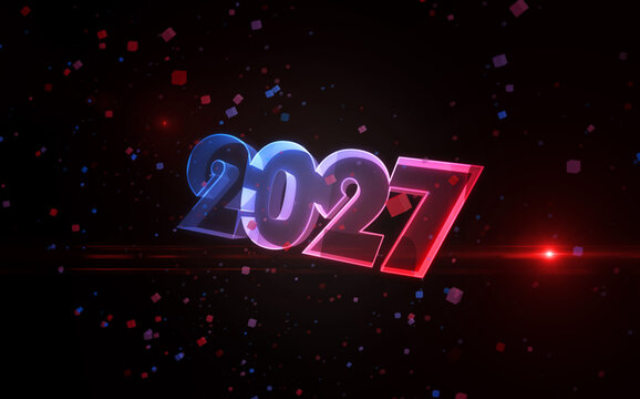 2027 year symbol digital concept 3d illustration