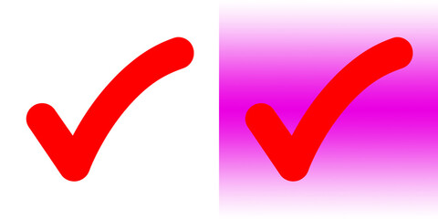 Red tick mark icon design for business approval and task completion tasks transparent png © Real PNG