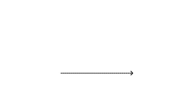 Dashed Arrow Line Pointer Animation, Direction Indicator, Navigation Guide, Motion Path, Progress Flow on background. Right arrow direction icon with dashed arrow motion. 4k video