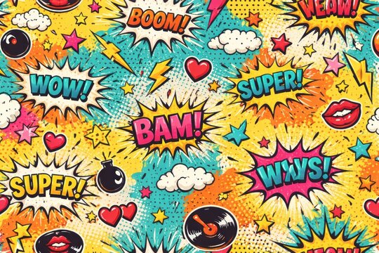 Vibrant comic-style pop art