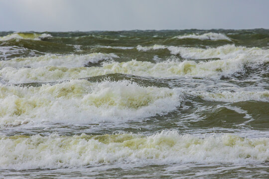Heavy storm at the beach in Lithuania