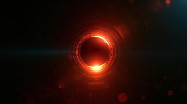 Glowing fire ring orange red dark background eclipse portal energy futuristic technology concept sciencefiction dramatic light