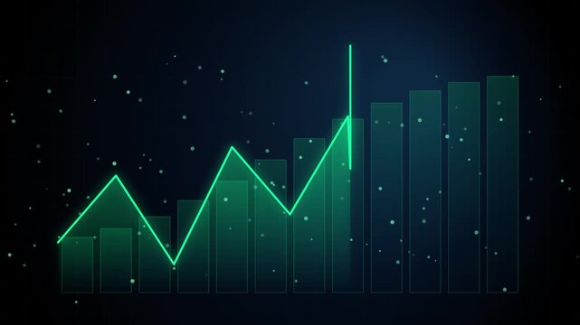 Abstract Neon Financial Growth Chart Motion Loop Seamless Loop 