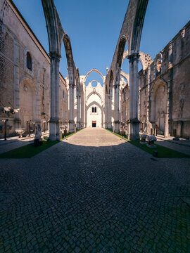Gothic ruins of Carmo Convent in Lisboa, Portugal