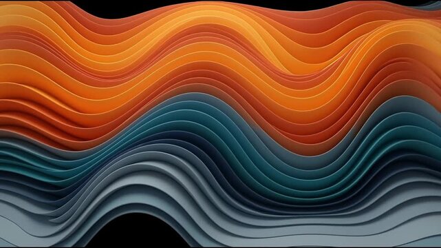 Wavy layers shift and undulate across a dark background waves