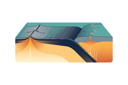 Old oceanic plate thickening with age then steepening as it subducts