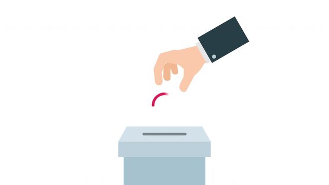 voting hands ballot box  election vote animation video footage motion graphics 
