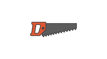 Fototapeta premium Flat Vector Illustration of a Hand Saw Tool