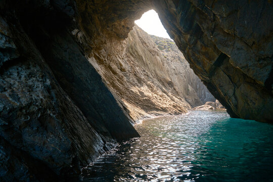 Sea Cave opening at Hells Cave in Cape Creus, Spain