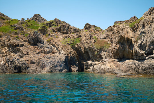 Rocky cove and turquoise sea at Cape Creus, Cadaques