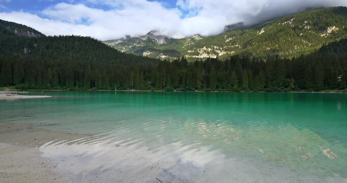 Fantastic landscape on lake Tovel