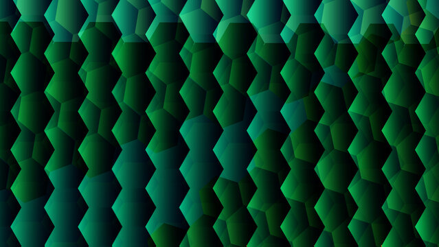 New Abstract geometric pattern with overlapping green hexagons