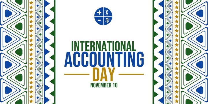 International Accounting Day November 10 festive background with math icon Global professional observance banner design