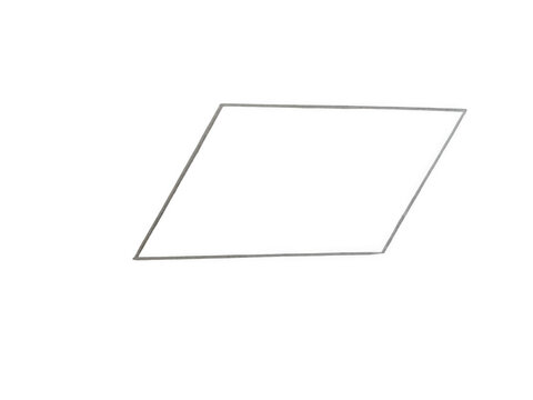 Simple black parallelogram shape outline icon isolated on transparent background