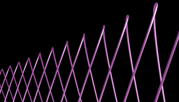 Purple glowing zigzag lines on black abstract background